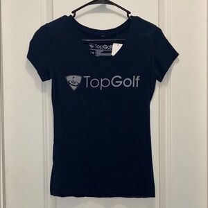 Women's TopGolf Medium Navy V-Neck T-Shirt